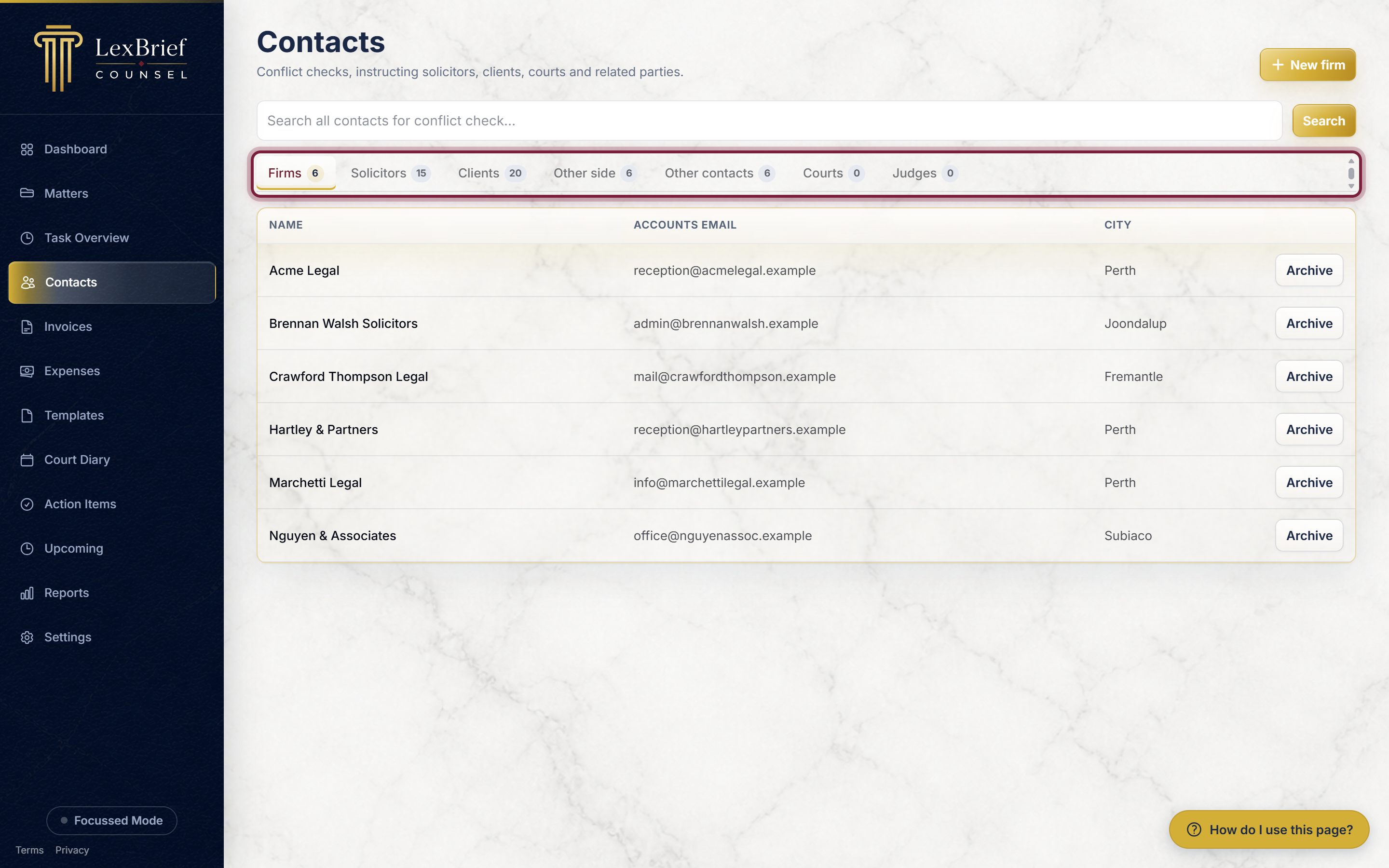 The group tabs across the top of the Contacts page, circled